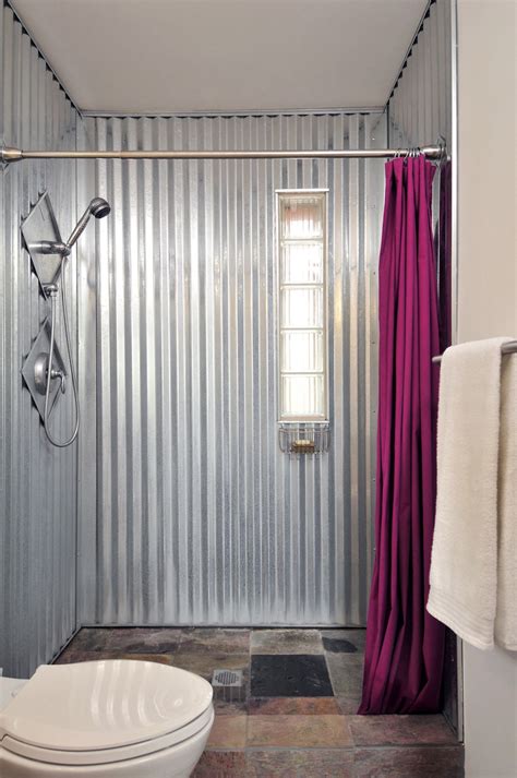 galvanized sheet metal bathroom|galvanized corrugated metal bathroom.